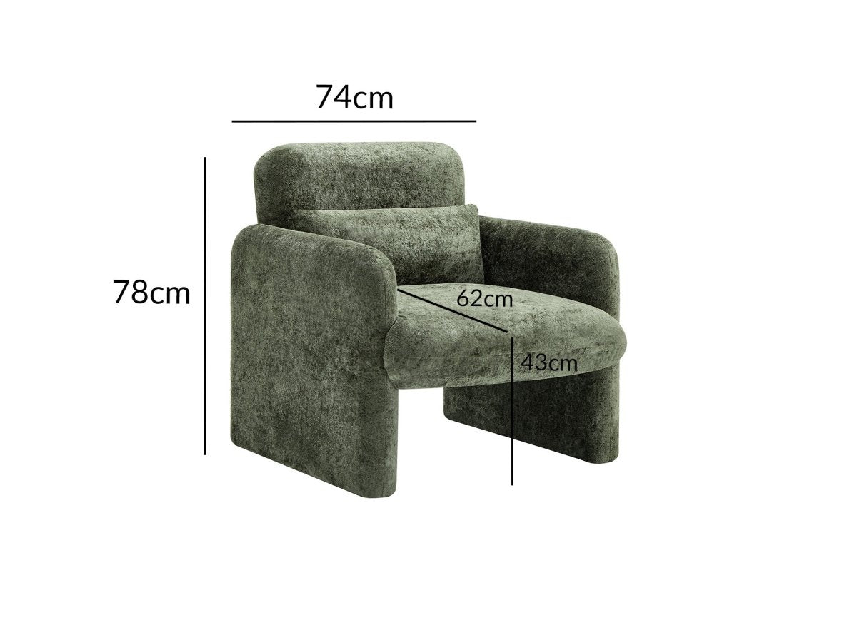 Fauteuil en velours vert PAMIO - DécoInParis