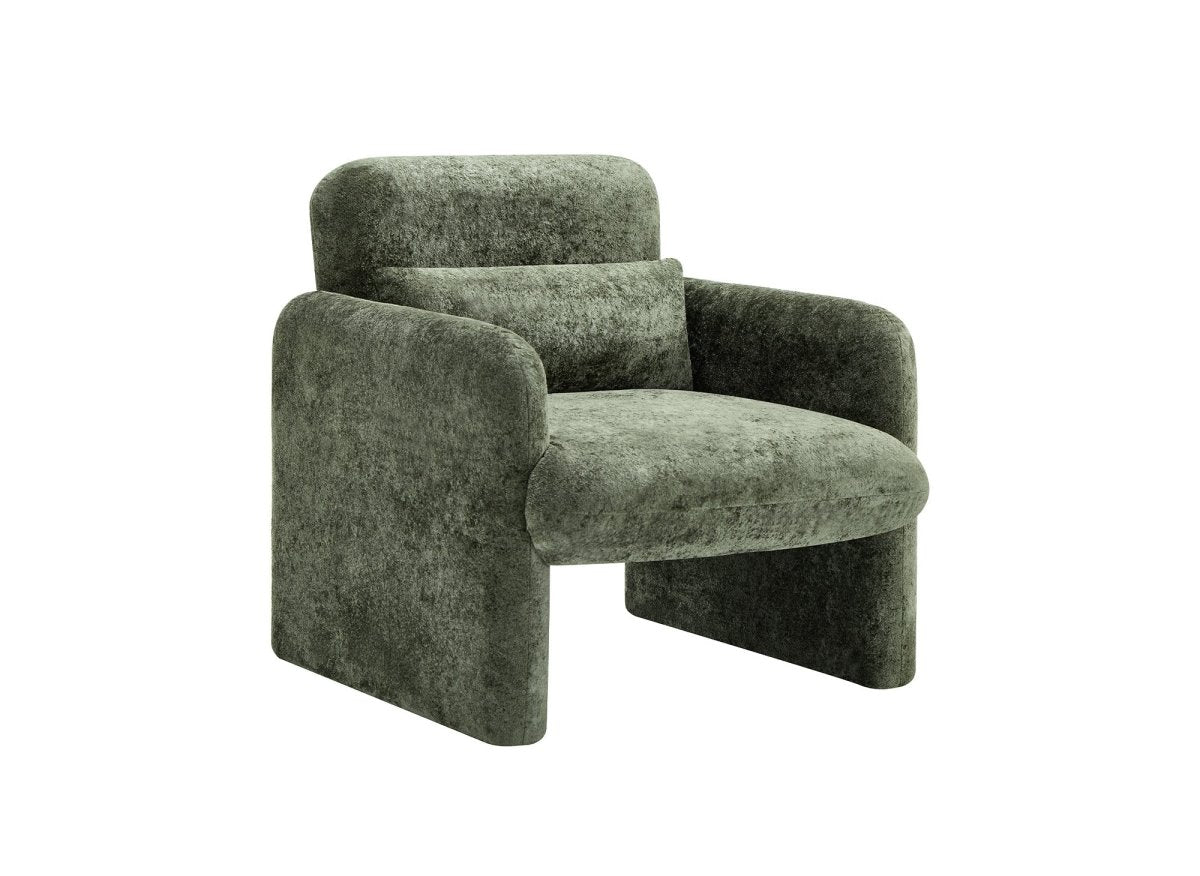 Fauteuil en velours vert PAMIO - DécoInParis