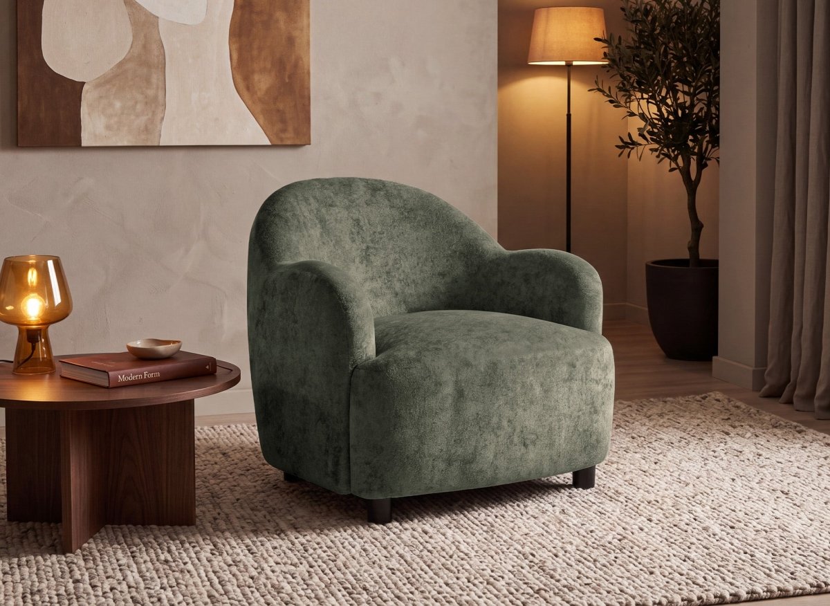 Fauteuil en velours vert SWING - DécoInParis