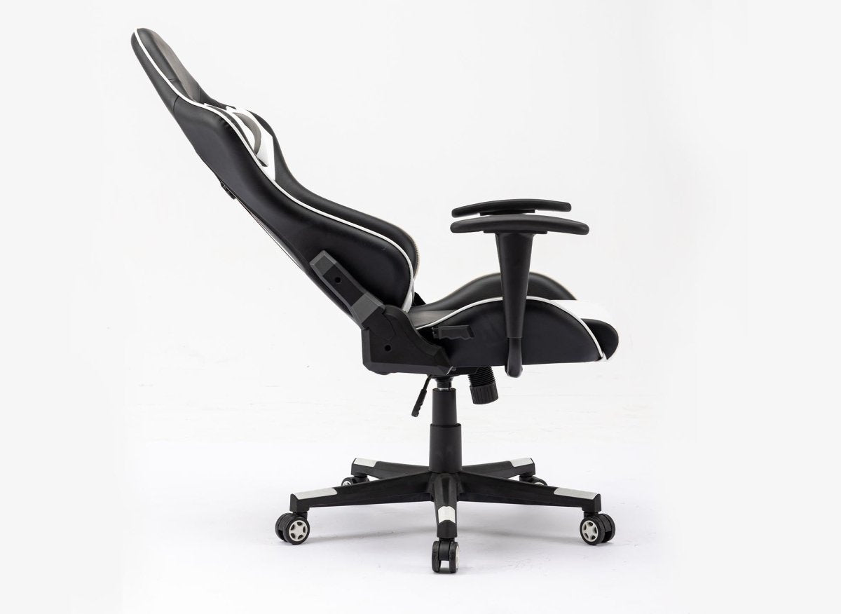 Fauteuil gaming en simili cuir noir et blanc LYHAM - DécoInParis