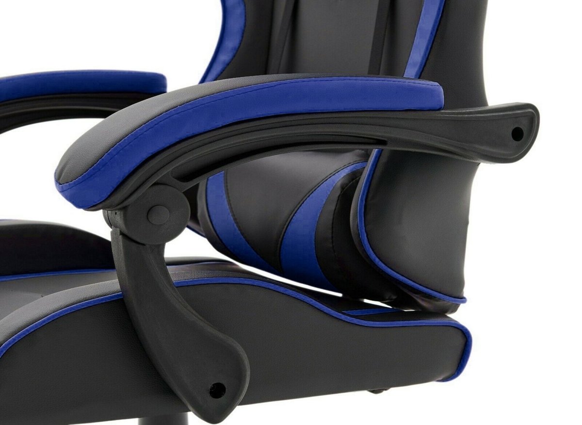Fauteuil gaming en simili cuir noir et bleu PIXEL - DécoInParis