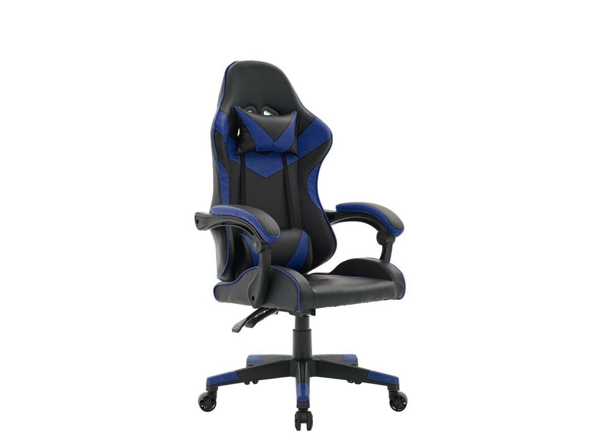 Fauteuil gaming en simili cuir noir et bleu PIXEL - DécoInParis