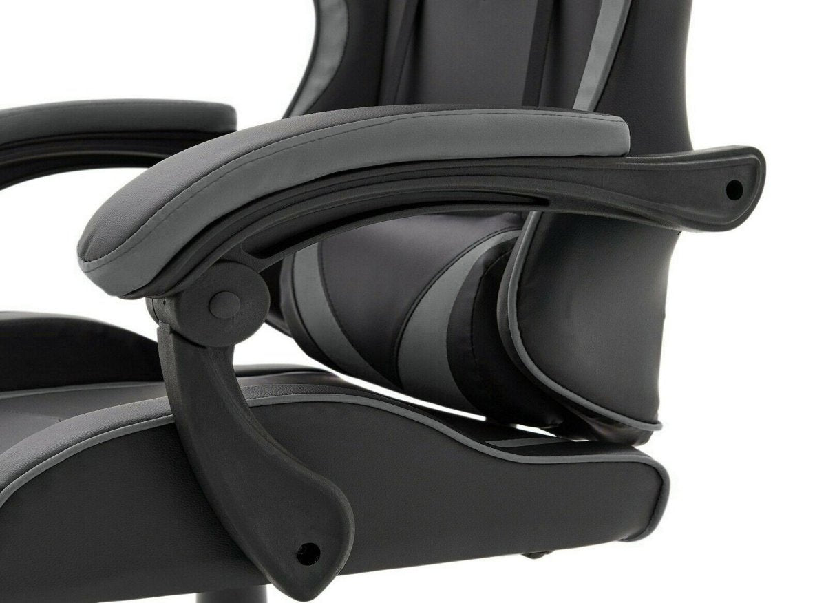 Fauteuil gaming en simili cuir noir et gris PIXEL - DécoInParis
