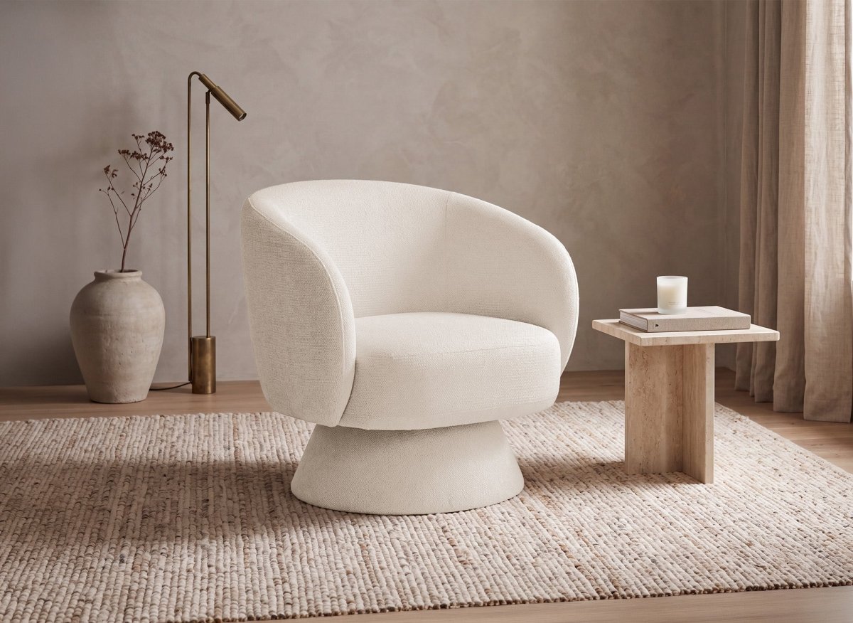 Fauteuil pivotant beige SENZ - DécoInParis
