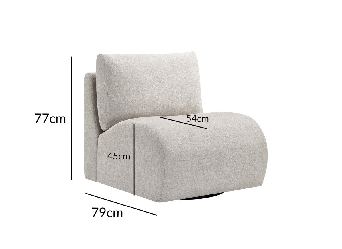 Fauteuil pivotant beige YASMINE - DécoInParis