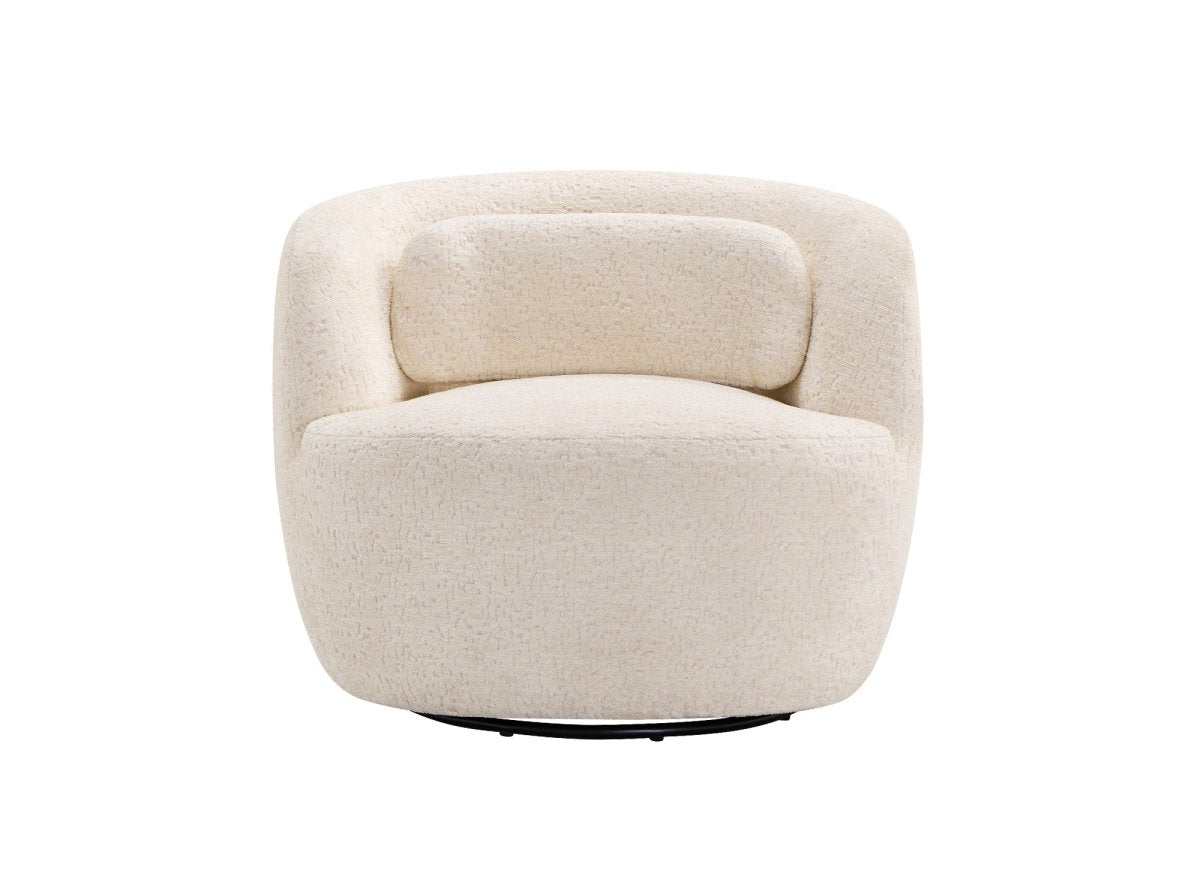 Fauteuil pivotant en bouclette écru OLIPA - DécoInParis