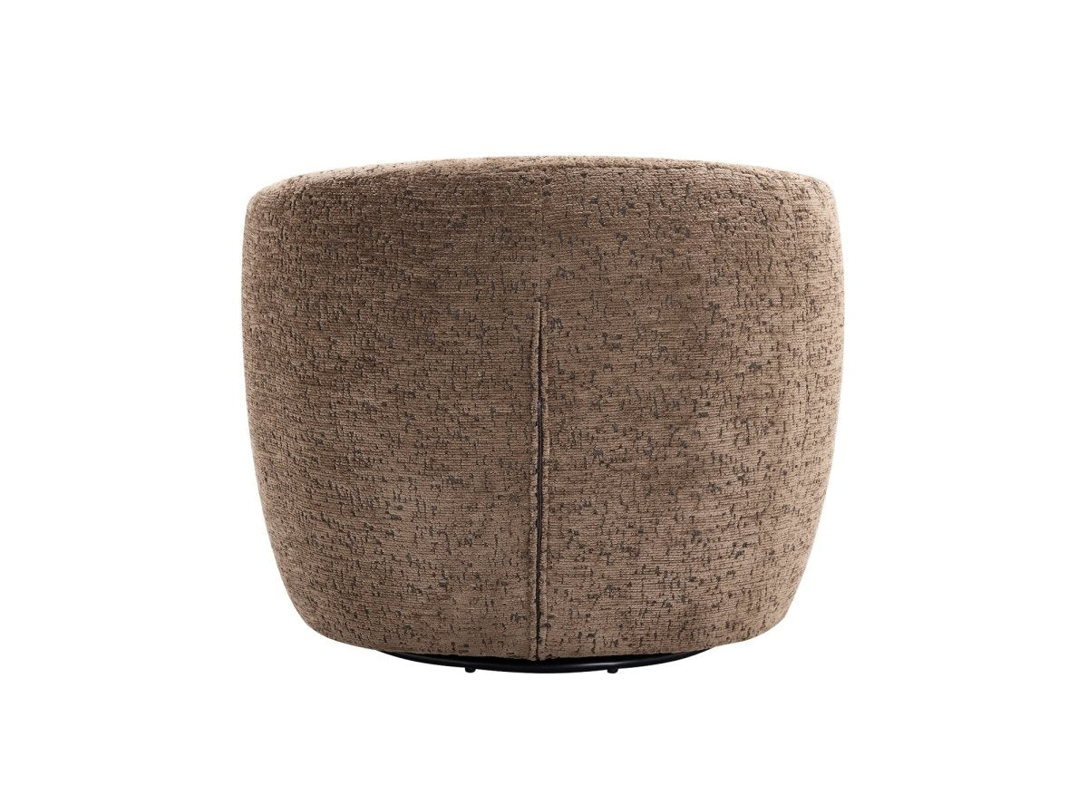 Fauteuil pivotant en bouclette marron OLIPA - DécoInParis