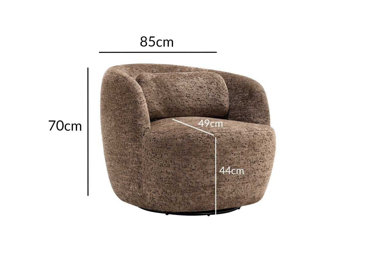 Fauteuil pivotant en bouclette marron OLIPA - DécoInParis