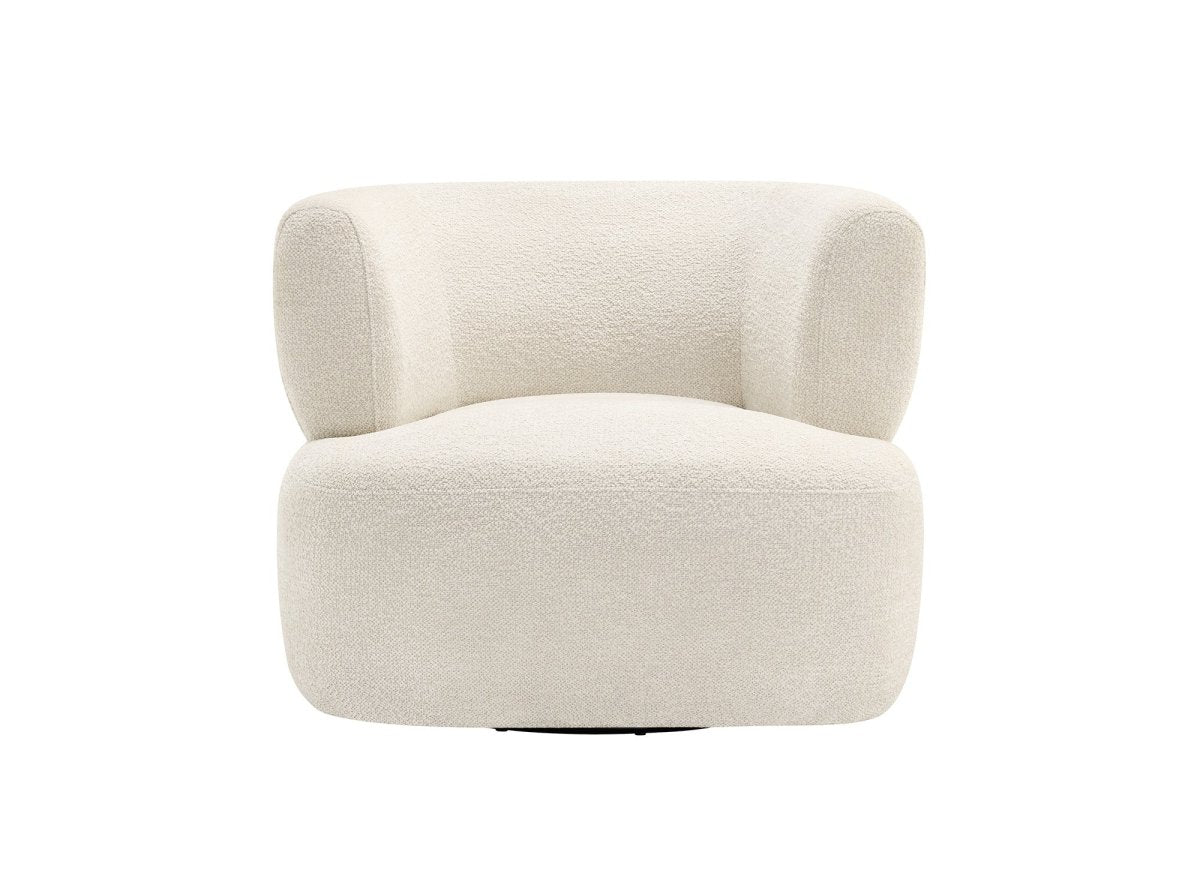 Fauteuil pivotant en velours beige MIAMI - DécoInParis