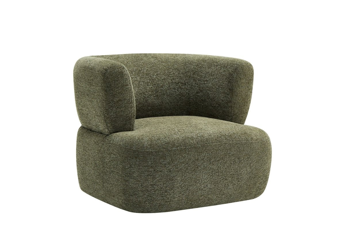 Fauteuil pivotant en velours vert olive MIAMI - DécoInParis