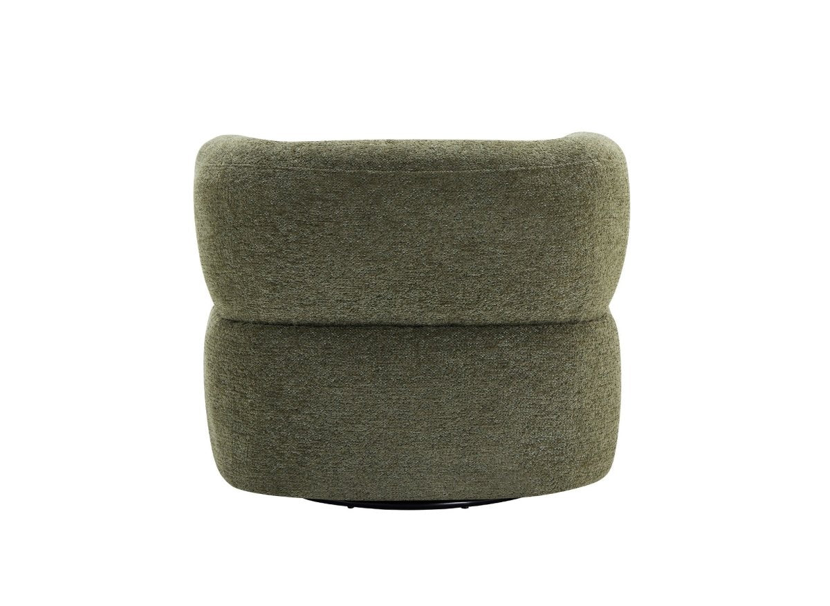 Fauteuil pivotant en velours vert olive MIAMI - DécoInParis