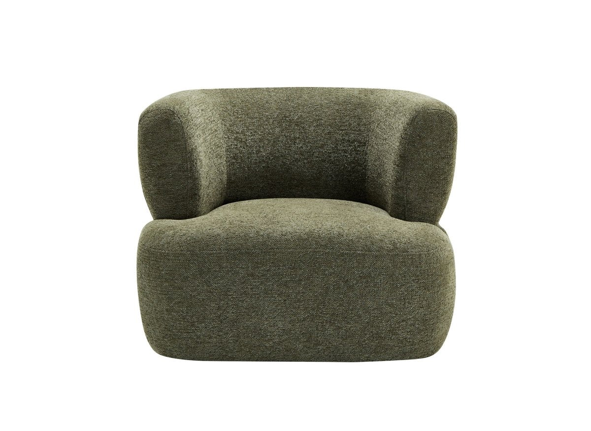 Fauteuil pivotant en velours vert olive MIAMI - DécoInParis