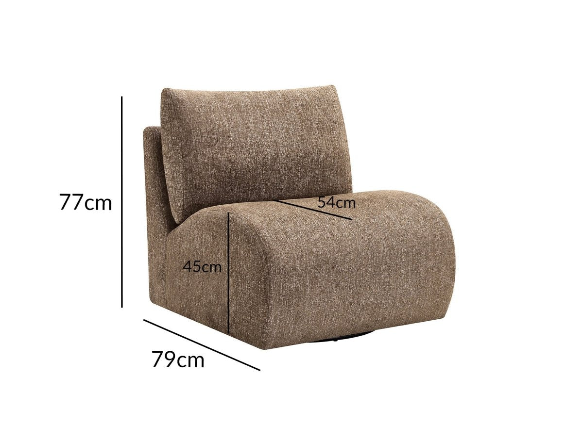 Fauteuil pivotant marron YASMINE - DécoInParis