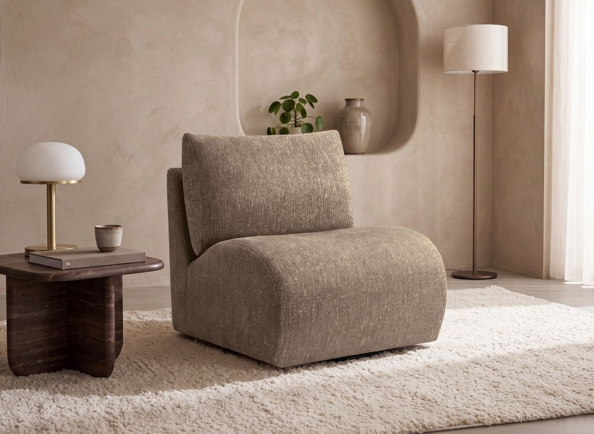 Fauteuil pivotant marron YASMINE - DécoInParis