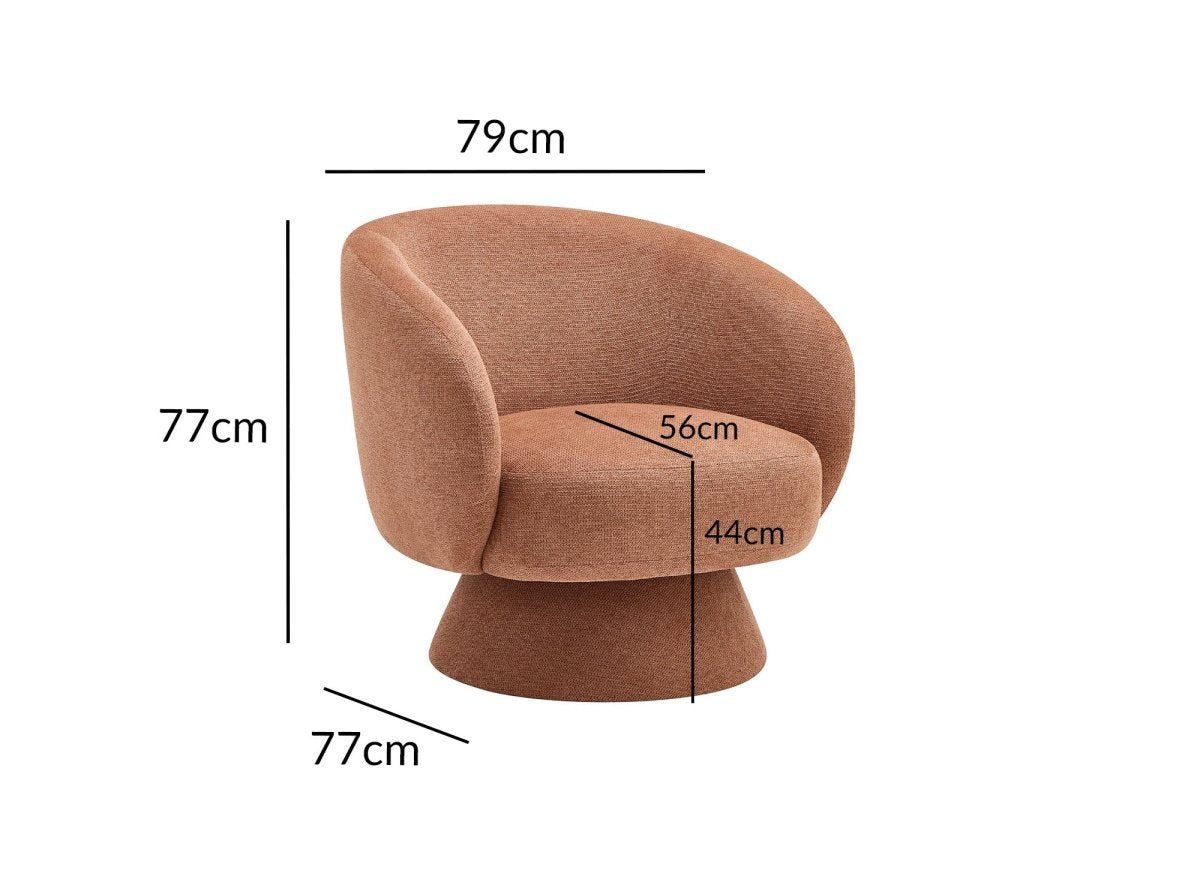 Fauteuil pivotant terracotta SENZ - DécoInParis