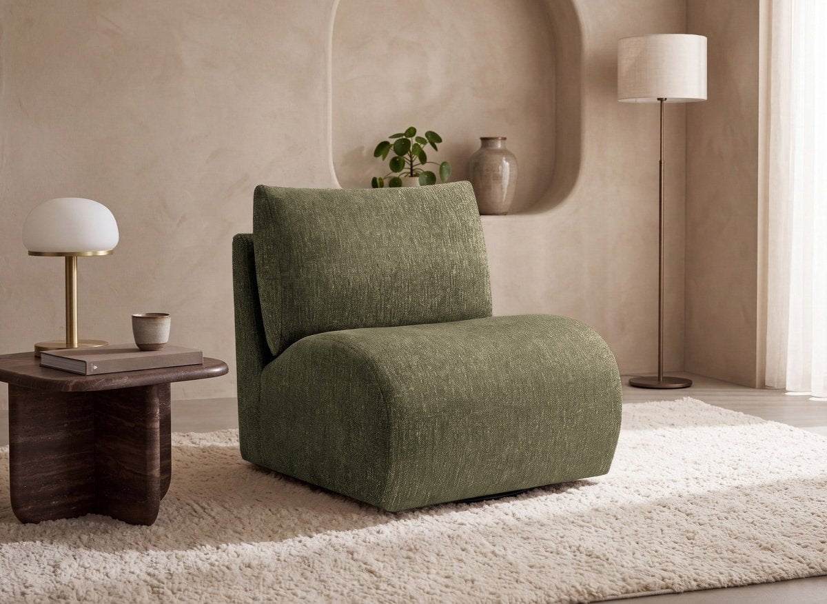 Fauteuil pivotant vert YASMINE - DécoInParis
