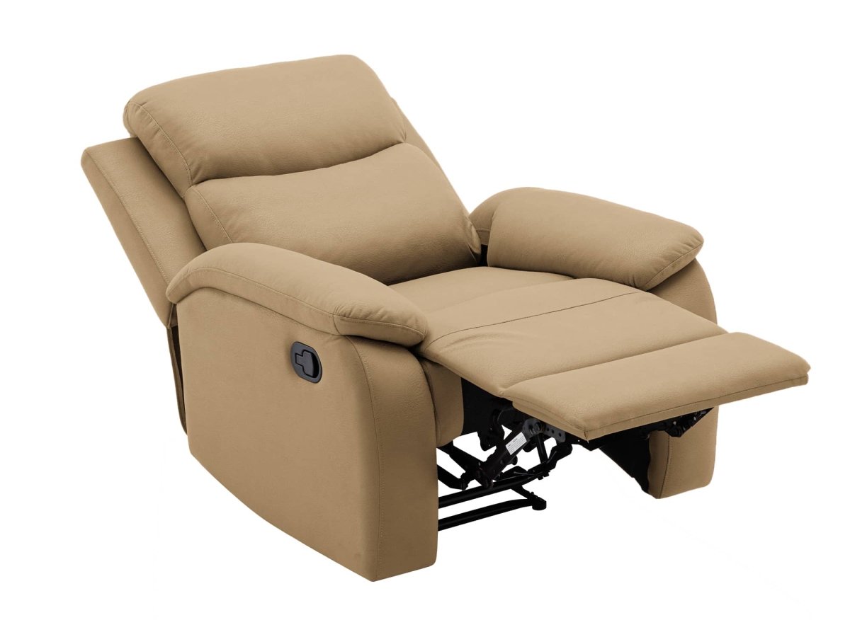 Fauteuil relax effet simili cuir camel JACOB - DécoInParis
