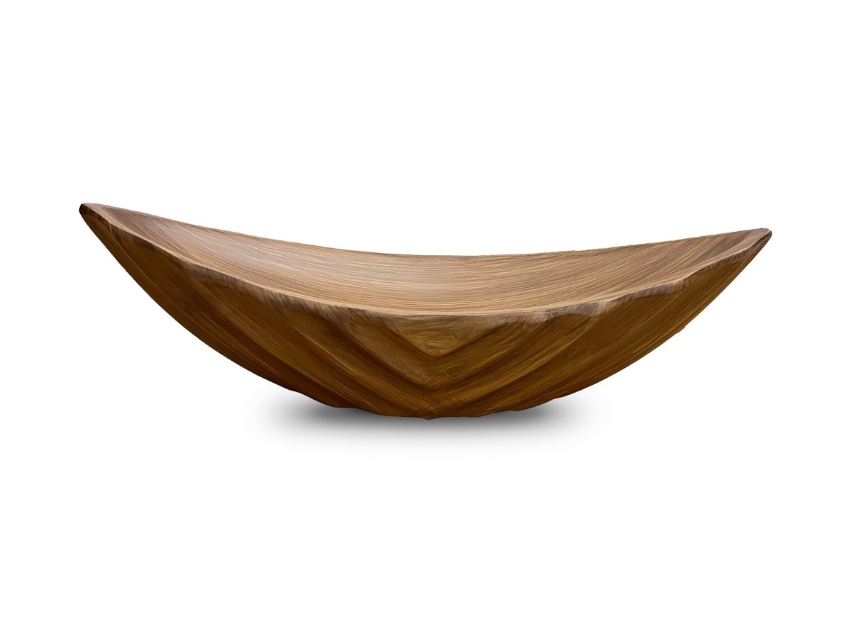 Grande coupe décorative effet bois sculpté 44 cm DERYA - DécoInParis