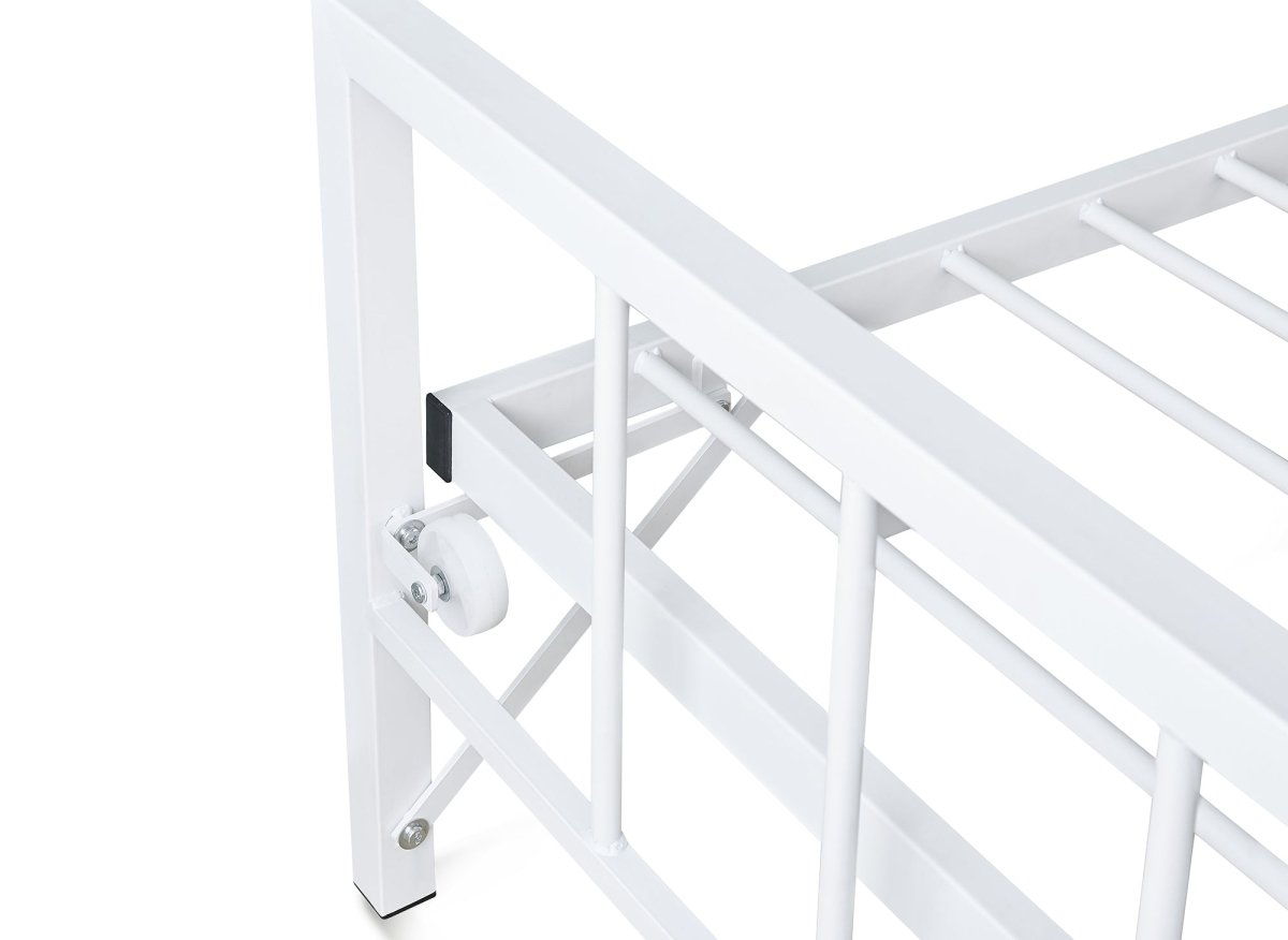 Lit banquette gigogne en métal blanc TORRY 90 x 190 cm - DécoInParis