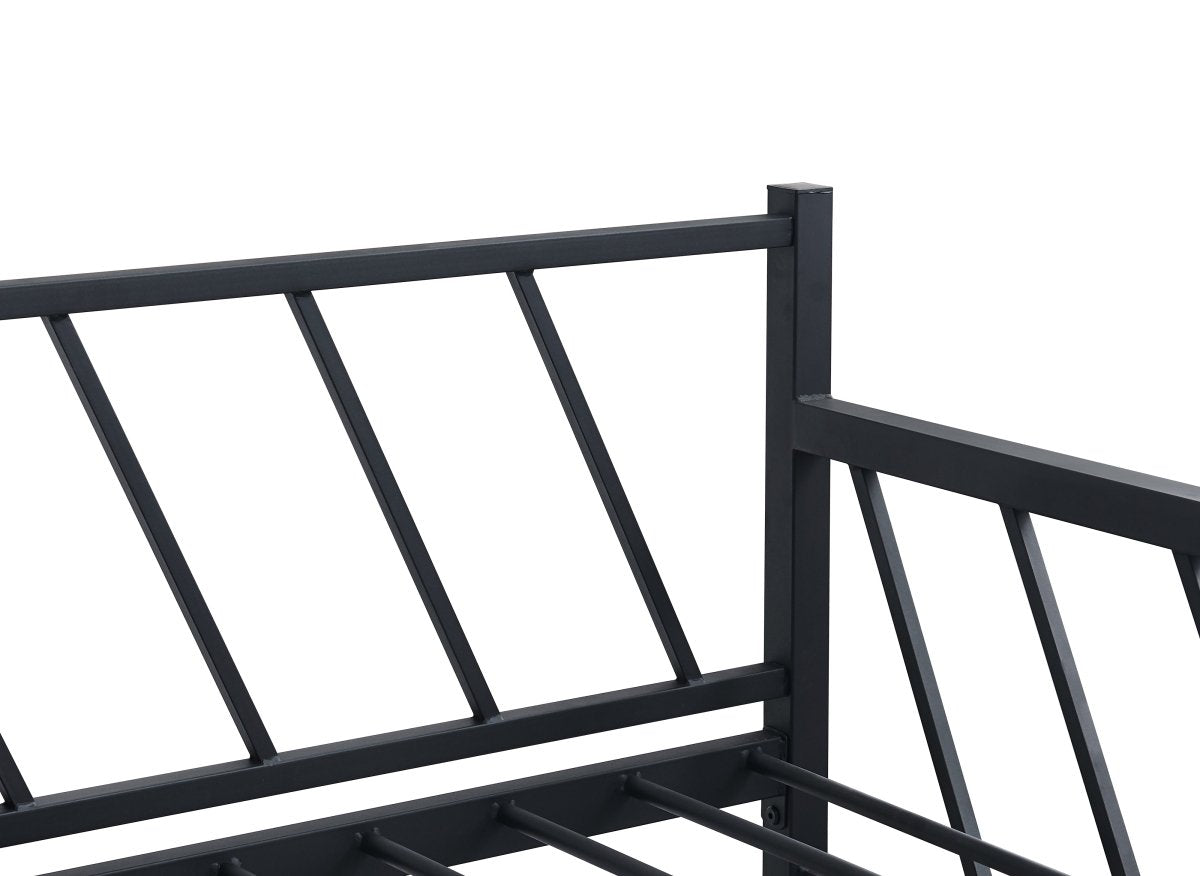 Lit banquette gigogne en métal noir TORRY 90 x 190 cm - DécoInParis