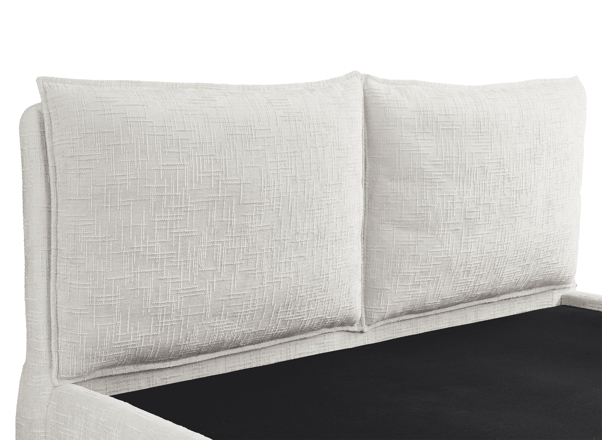 Lit coffre en velours chiné beige 140x190 cm MELY - DécoInParis