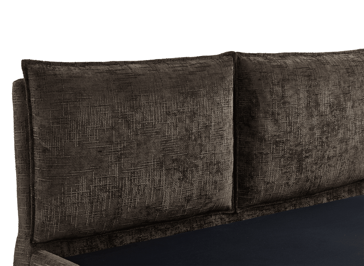 Lit coffre en velours chiné marron 160x200 cm MELY - DécoInParis