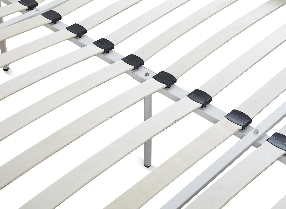 Lit double en métal blanc KADY 160 x 200 cm - DécoInParis