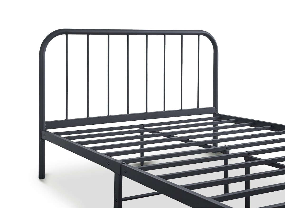 Lit double en métal noir GASTON 160x200 cm - DécoInParis