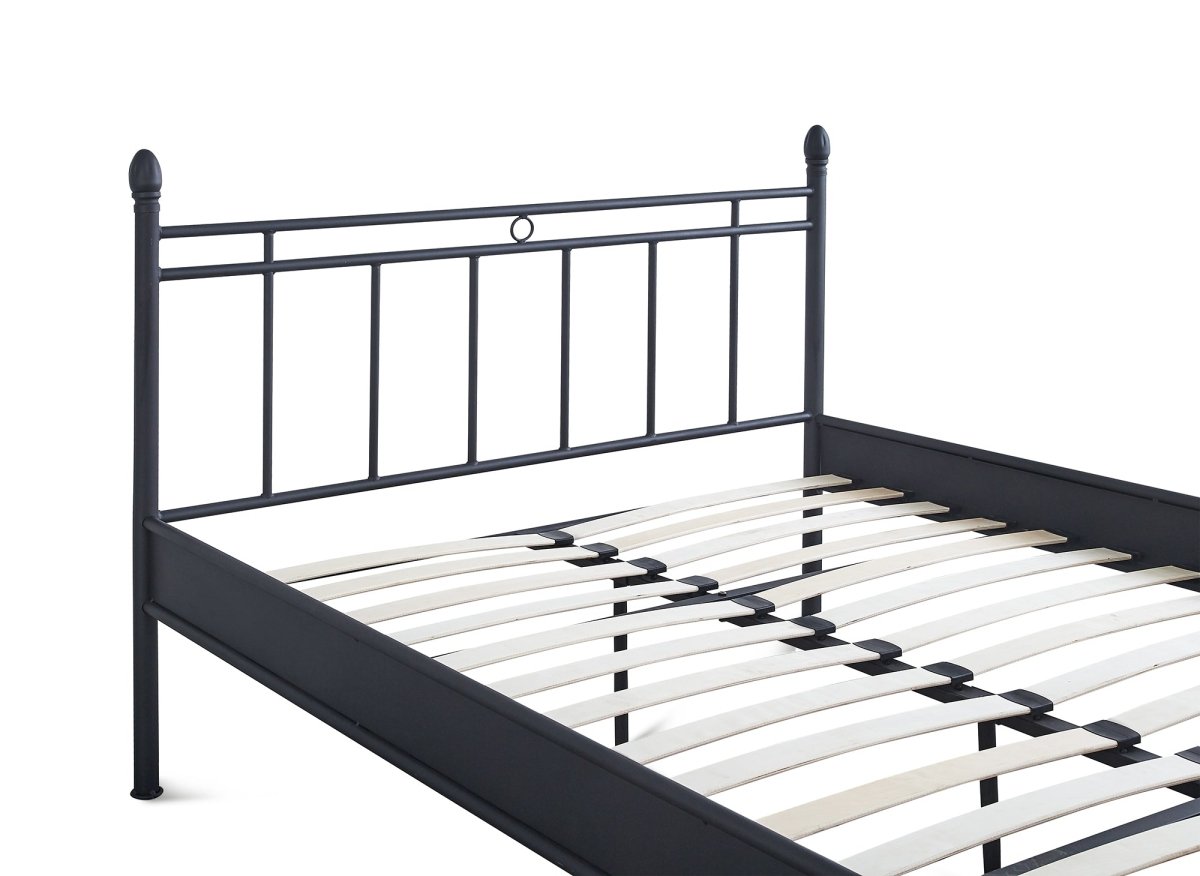 Lit double en métal noir KADY 140 x 190 cm - DécoInParis