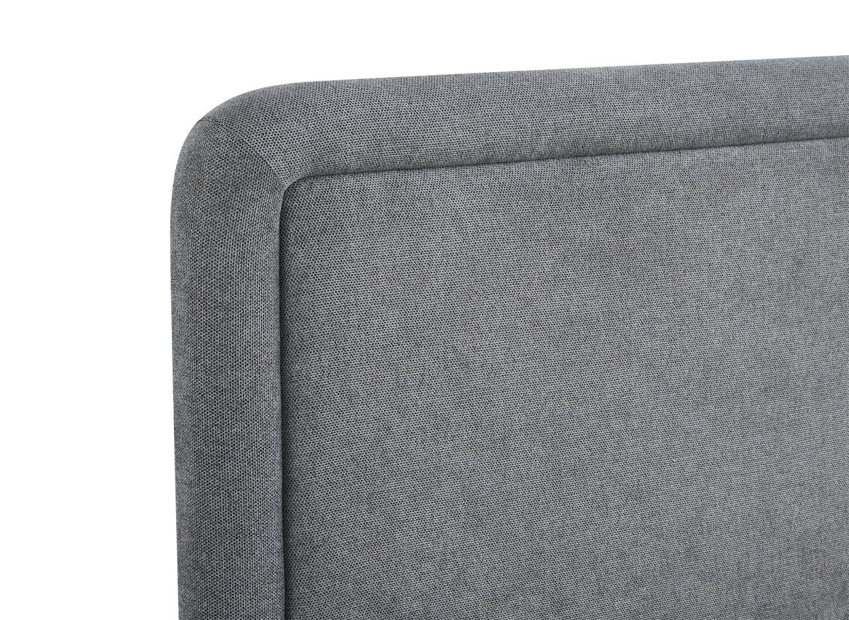 Lit double en tissu doux gris 140 x190 cm ANELA - DécoInParis