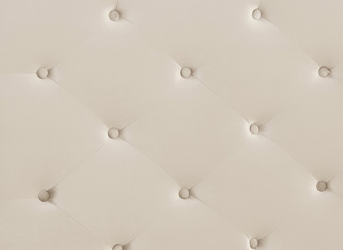 Lit double en velours capitonné beige MAREVA 140x190 cm - DécoInParis