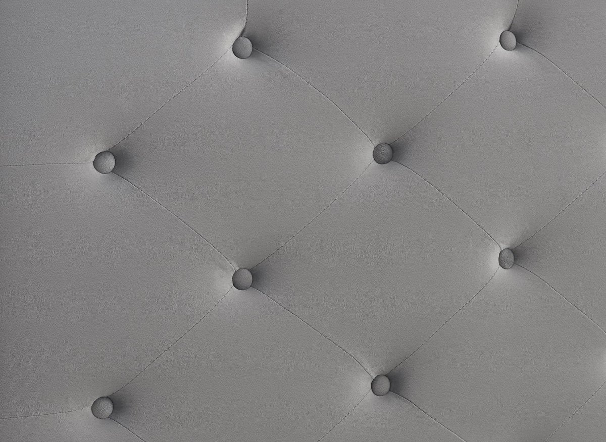 Lit double en velours capitonné gris MAREVA 180x200 cm - DécoInParis