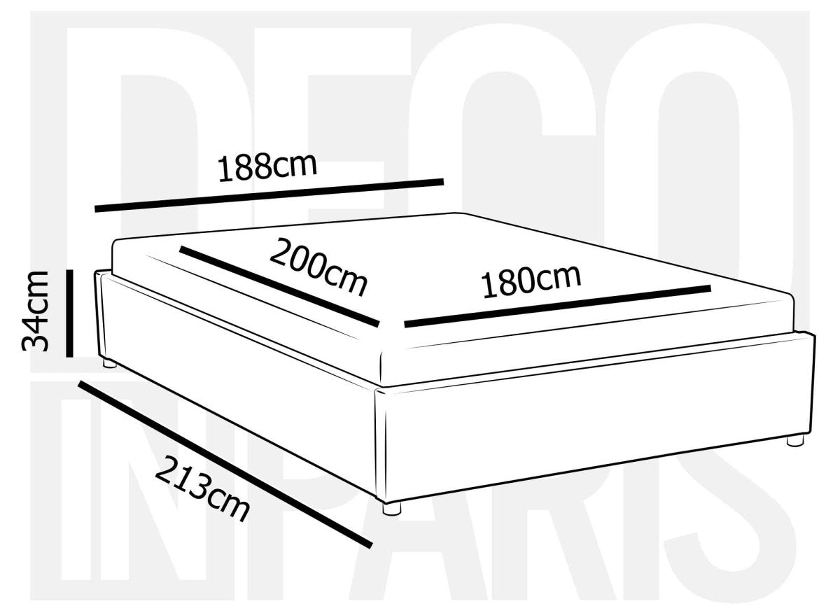 Lit sommier relevable avec coffre en simili cuir blanc 180x200 cm LIZBAN - DécoInParis