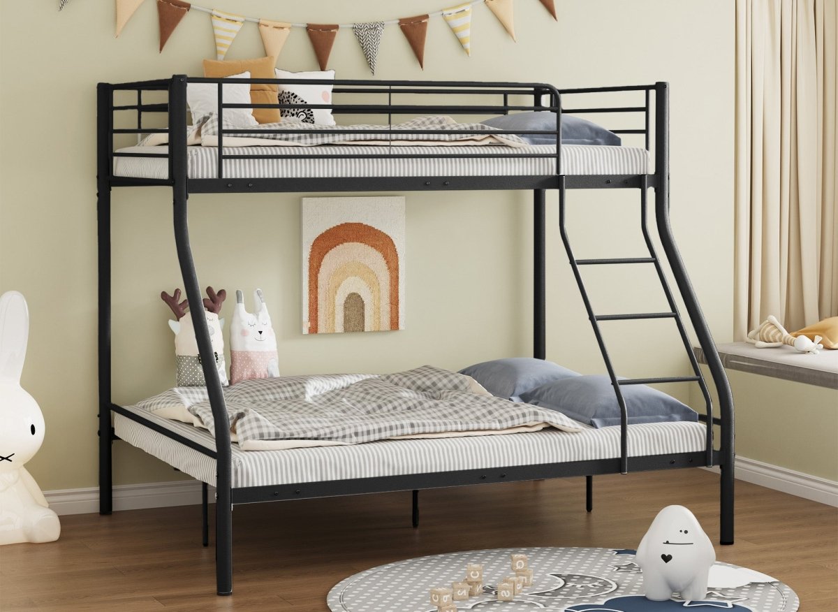 DecoInParis Lit superposé en métal Noir 90 X 190 cm Twins + sommier DecoInParis Lit superposé en métal Noir 90 X 190 cm Twins + sommier