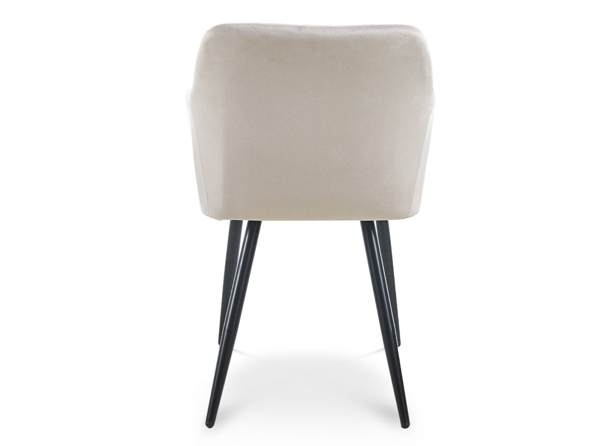 Lot de 2 chaises avec accoudoirs en velours beige KANA - DécoInParis