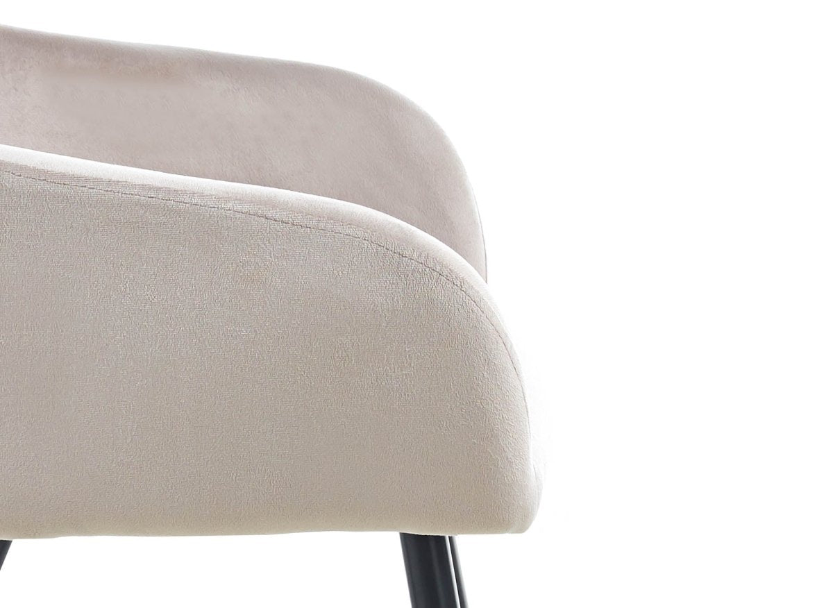 Lot de 2 chaises avec accoudoirs en velours beige KANA - DécoInParis