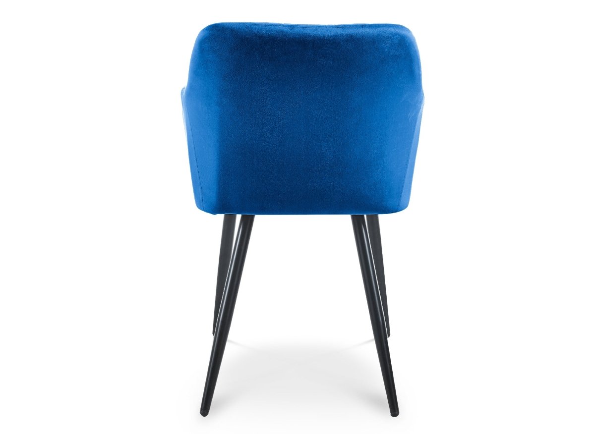 Lot de 2 chaises avec accoudoirs en velours bleu KANA - DécoInParis