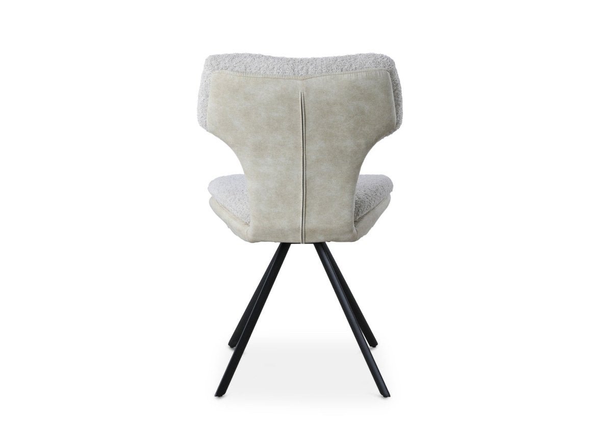 Lot de 2 chaises design en tissu bouclette beige MILIA - DécoInParis