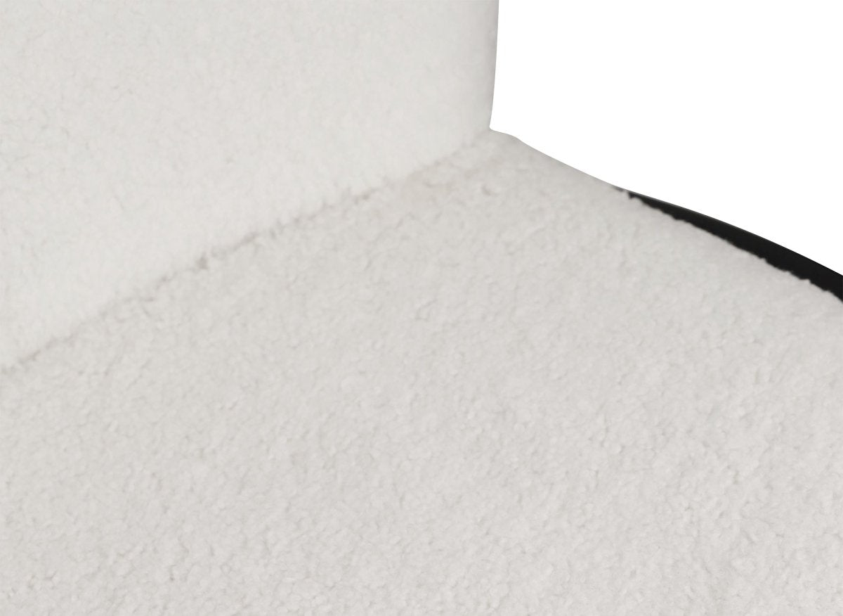 Lot de 2 chaises design en tissu bouclette blanc BENTA - DécoInParis