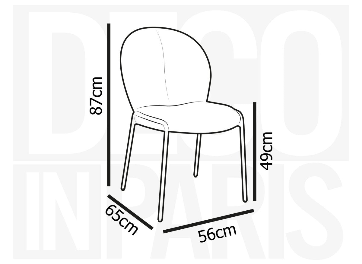 Lot de 2 chaises design en tissu bouclette blanc BENTA - DécoInParis