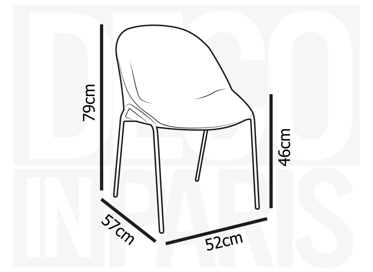 Lot de 2 chaises design en tissu lin gris ZAYA - DécoInParis