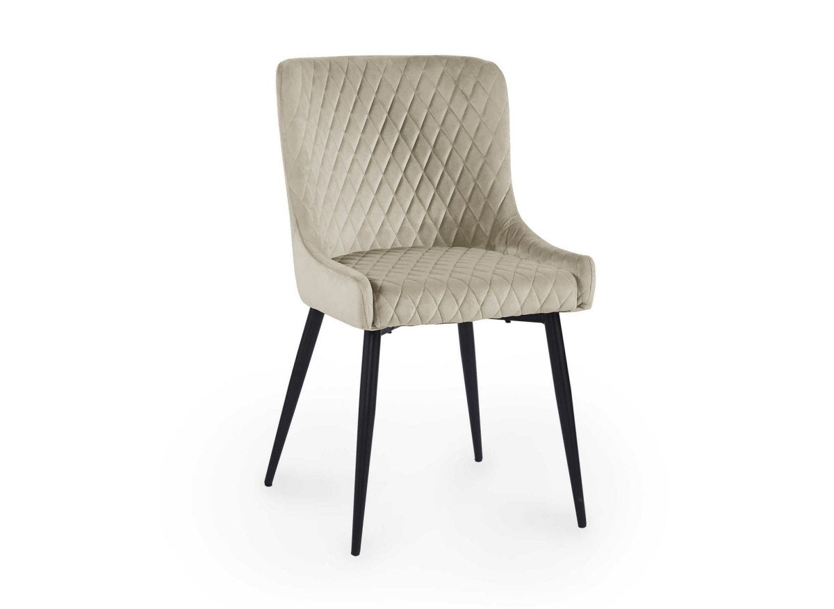 Lot de 2 chaises design en velours beige JENNY - DécoInParis