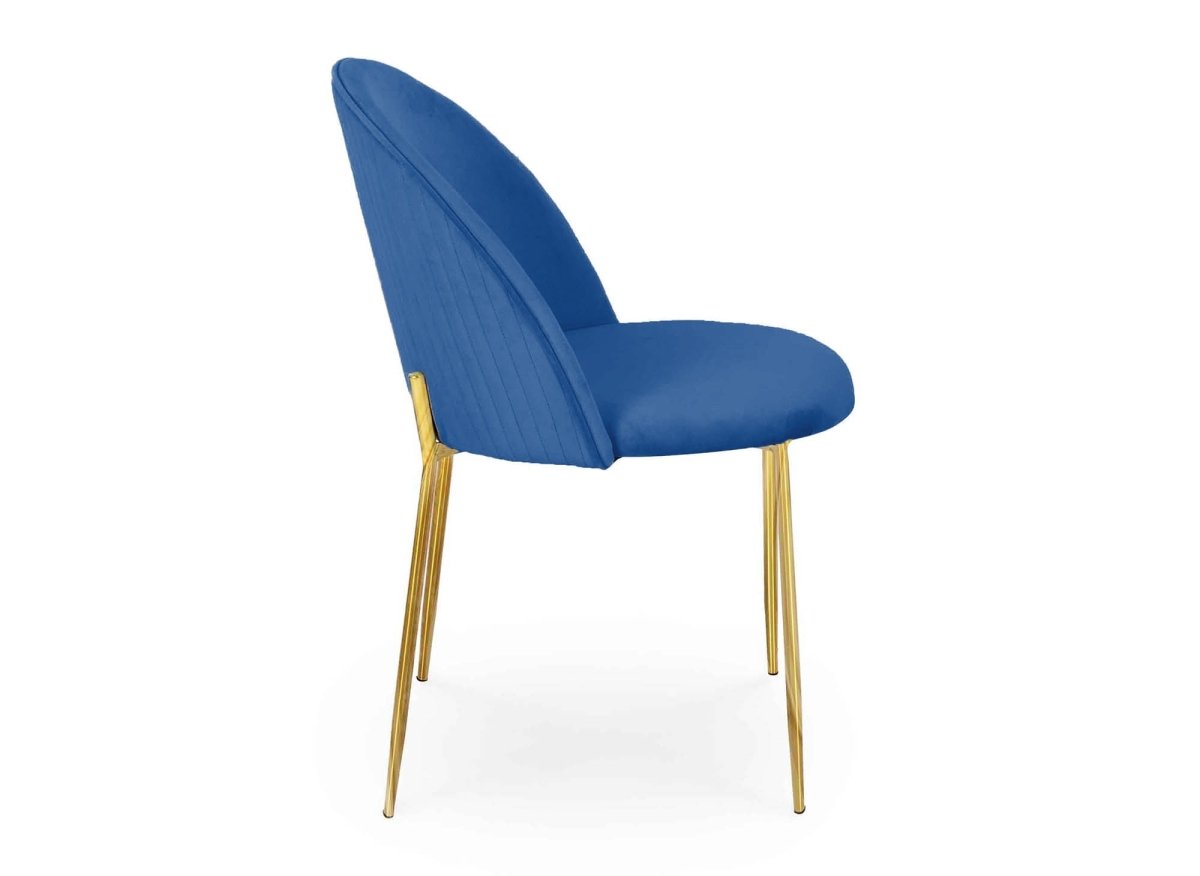 Lot de 2 chaises design en velours bleu ARABEL - DécoInParis