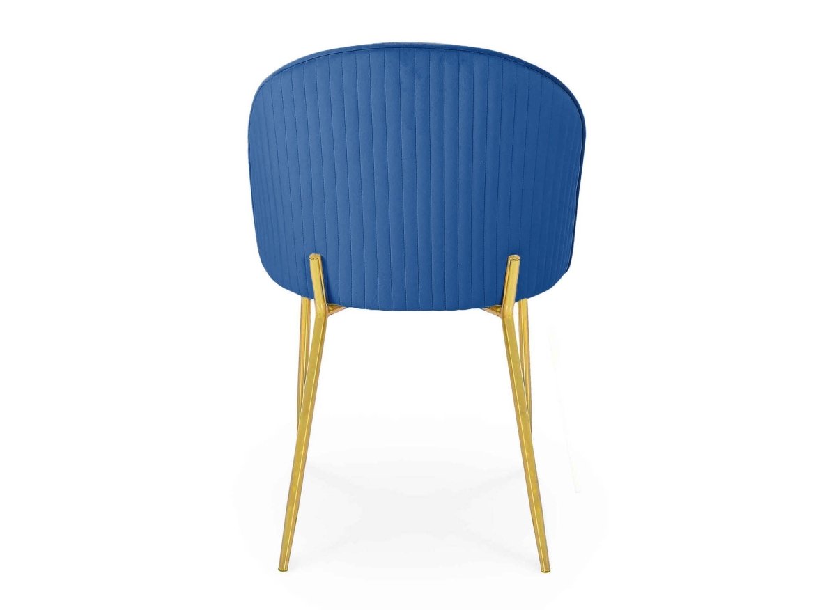 Lot de 2 chaises design en velours bleu ARABEL - DécoInParis