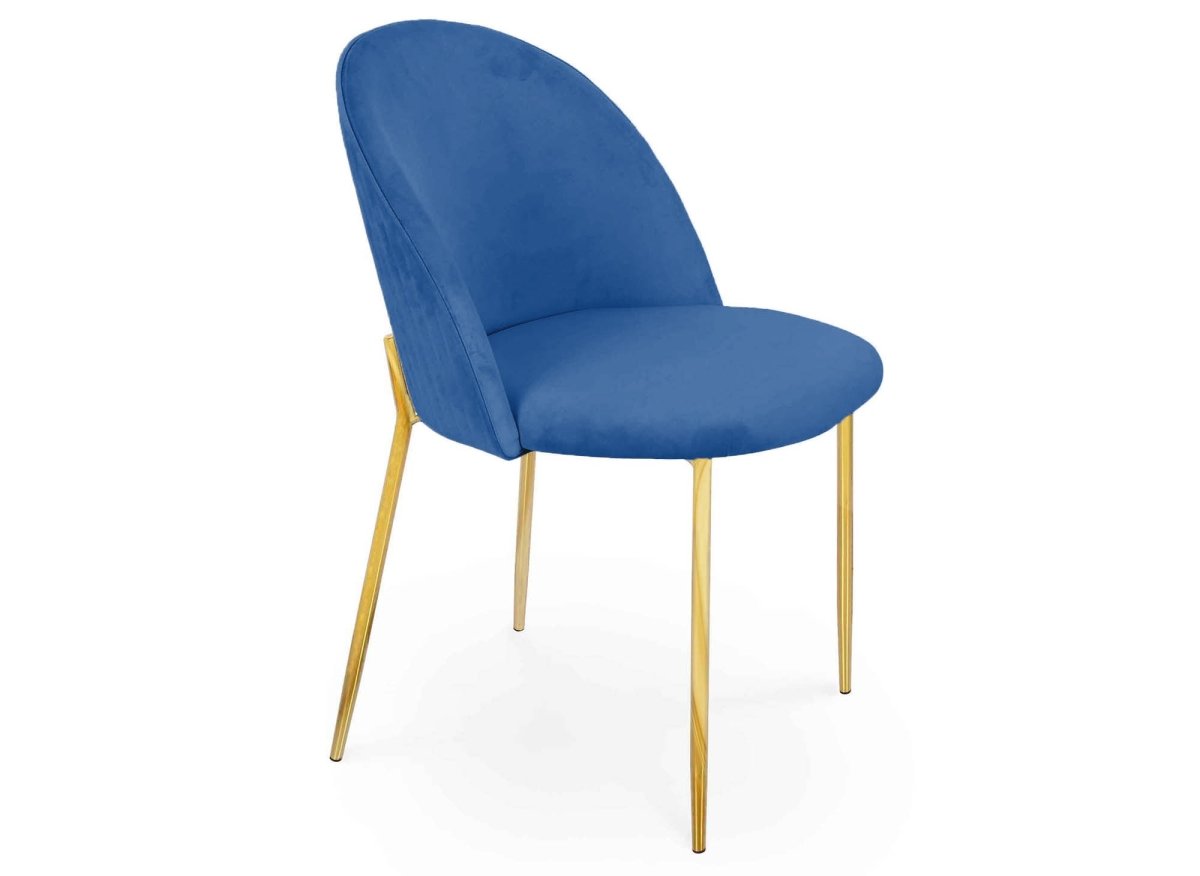 Lot de 2 chaises design en velours bleu ARABEL - DécoInParis