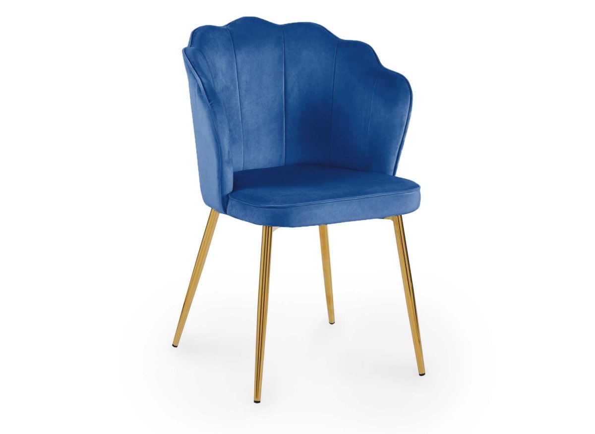 Lot de 2 chaises design en velours bleu GARANCE - DécoInParis