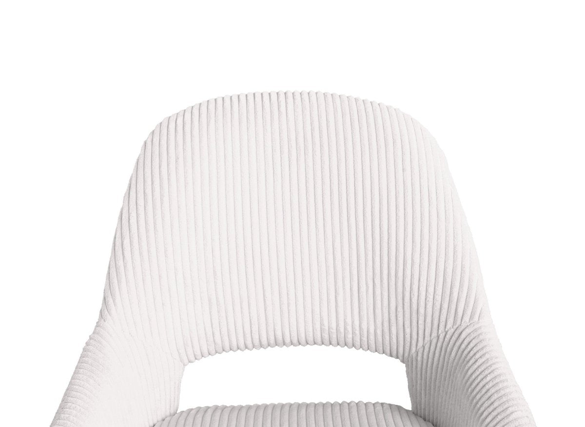 Lot de 2 chaises design en velours côtelé blanc écru SYRA - DécoInParis