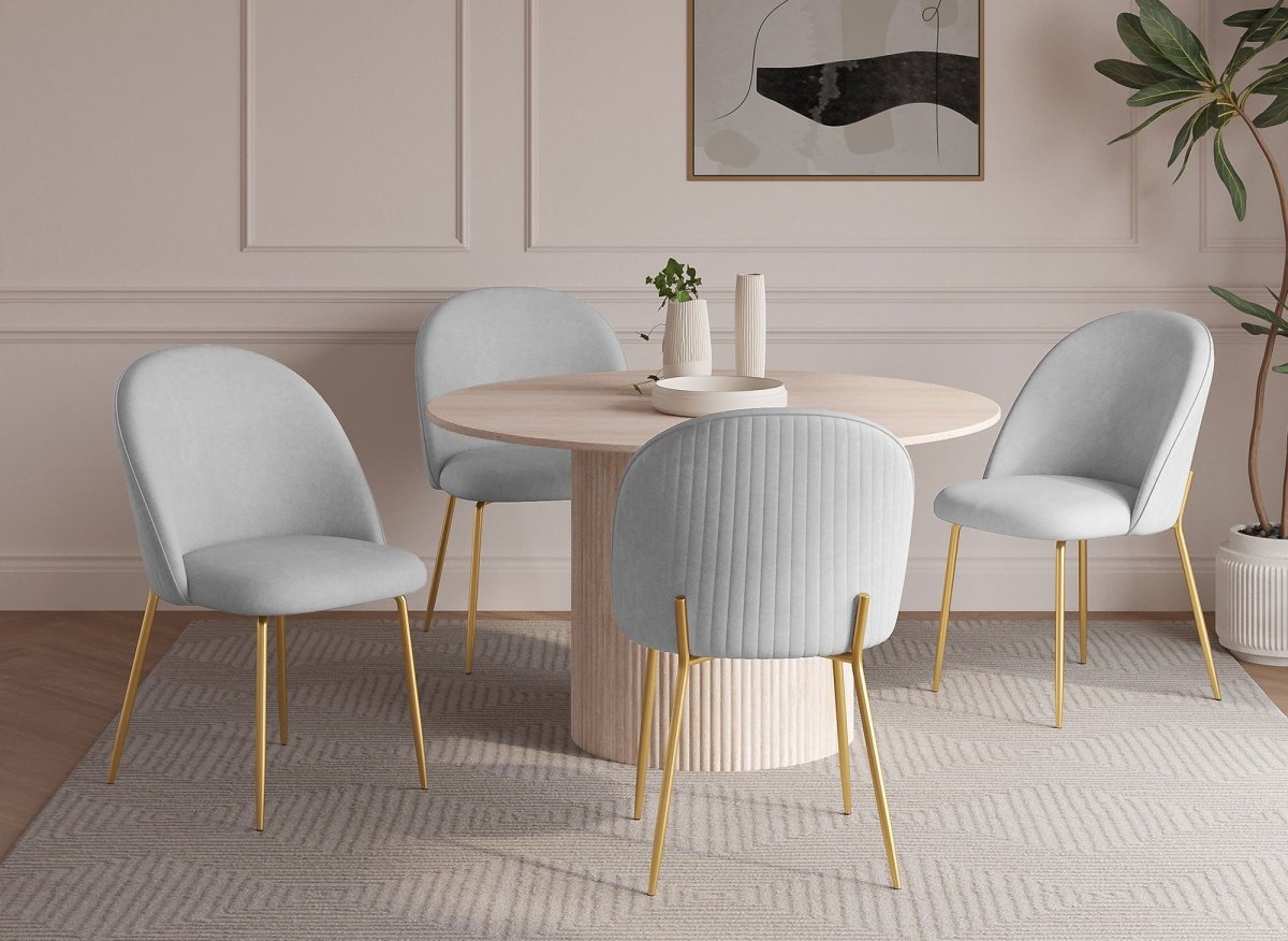 Lot de 2 chaises design en velours gris ARABEL - DécoInParis