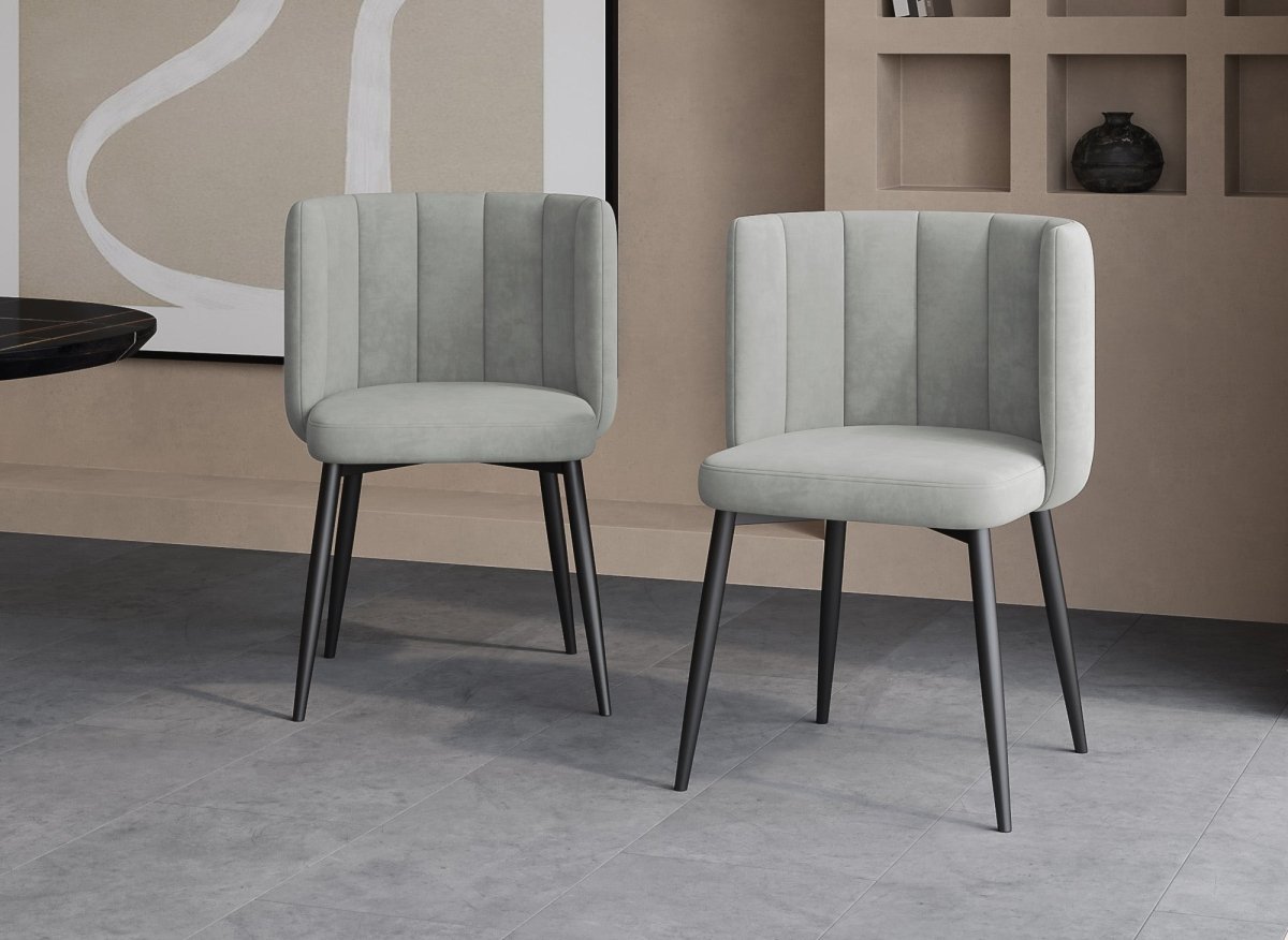 Lot de 2 chaises design en velours gris DEBBY - DécoInParis