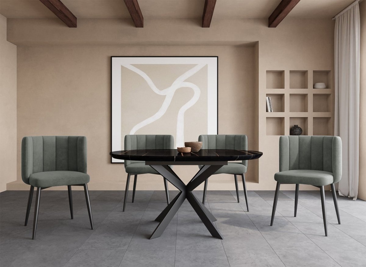 Lot de 2 chaises design en velours gris DEBBY - DécoInParis